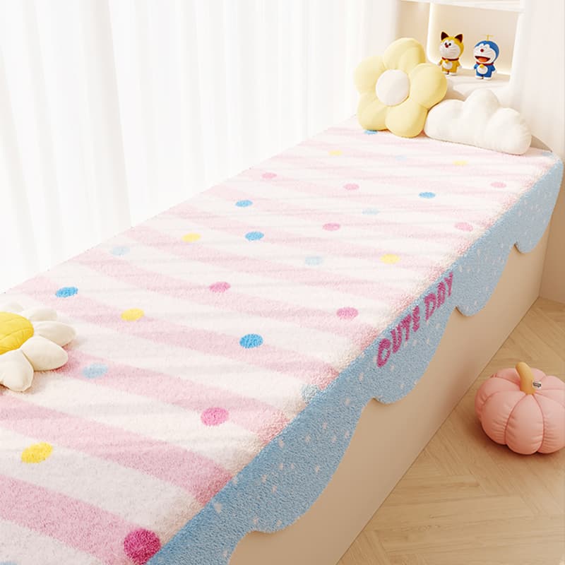 Cartoon Girly Heart Bay Window Cushion, New Window Sill Pad, Small Bedroom Pink Balcony Seat, All-Season Machine Washable
