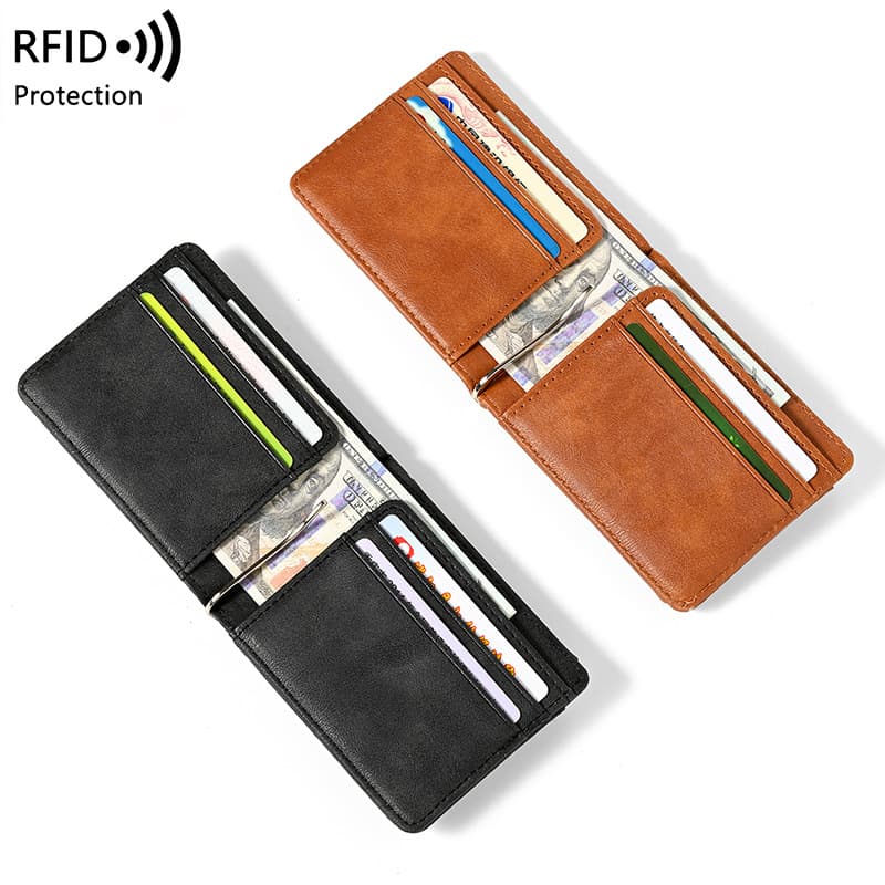 Amazon Card Holder Cross-border USD Money Clip RFLD Men's Anti-skimming Wallet Card Case Card Holder Factory Direct