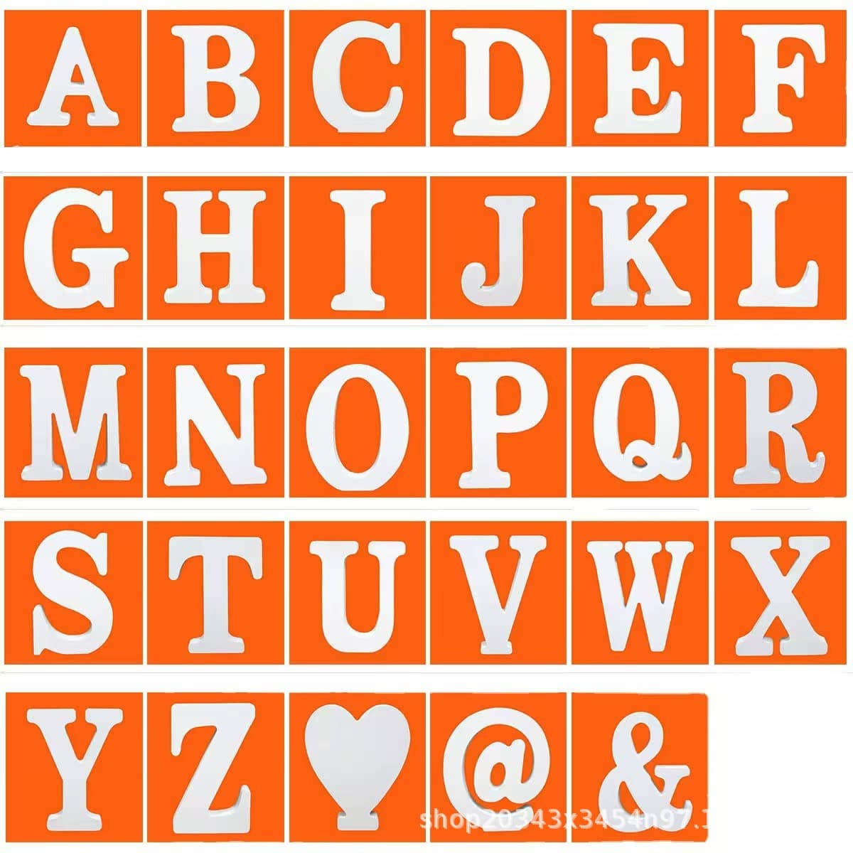 Cross-border Hot Selling Wooden Craft Capital Letter Ornament Home Decoration White Letter Ornament