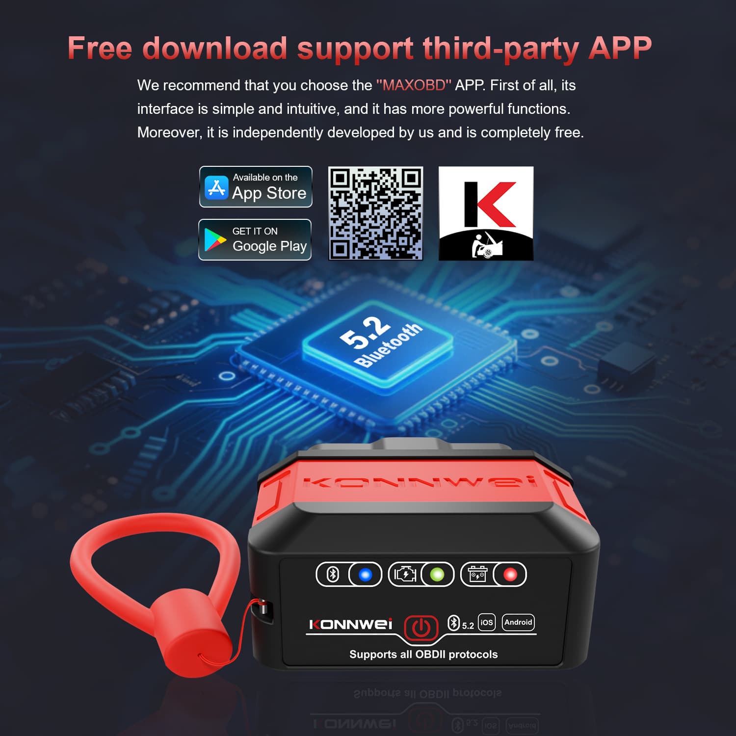 Fully Certified KW906 Bluetooth 4.0 5.0 ELM327 OBD2 Car Diagnostic Tool Auto Scanner