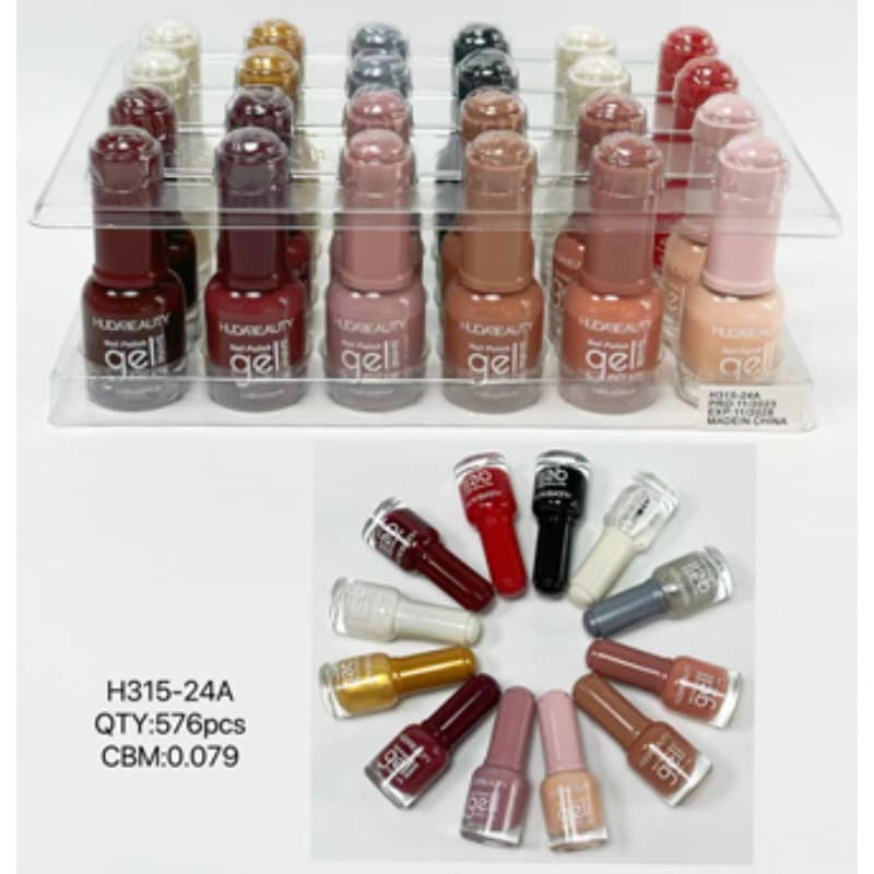 HUDA Beauty Nail Polish - Bright and Vibrant Colors, Top Coat, Base Coat, Nude Shades
