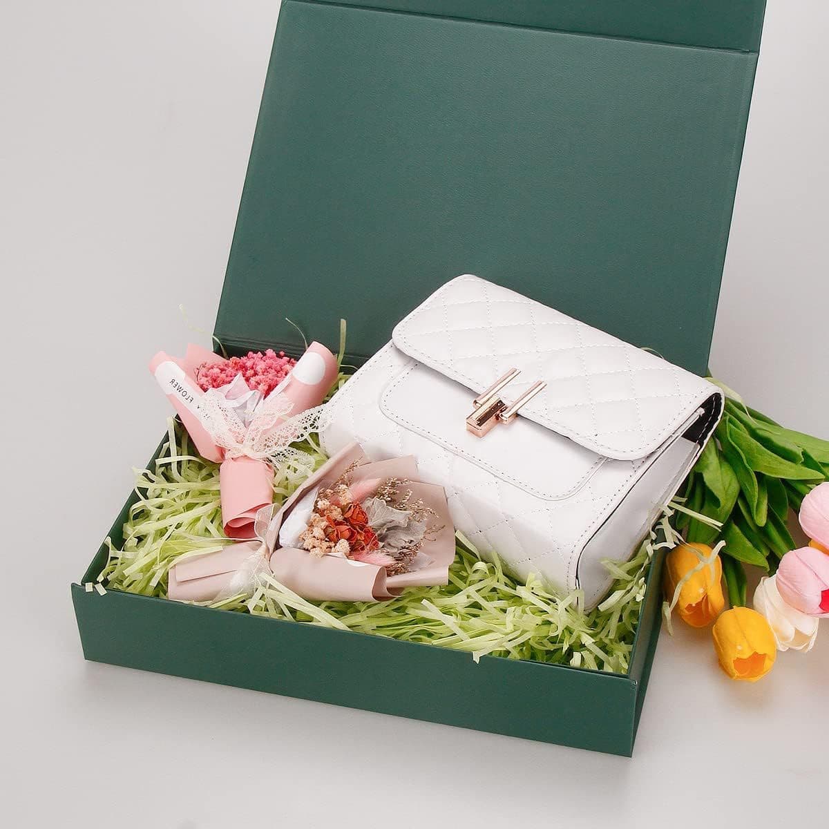 Foldable Gift Box, One-Piece Flip-Top Magnetic Jewelry Cosmetic Apparel Shoe Box, Custom Gift Box