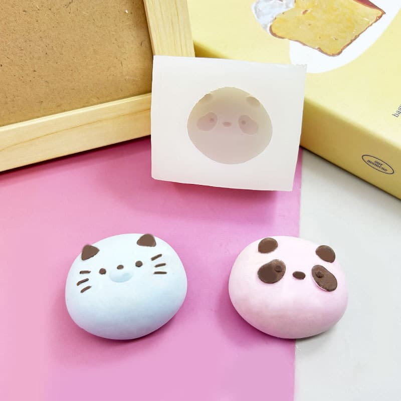 Cat Daifuku Panda Daifuku Squeeze Toy Silicone Mold Cake Decoration Baking Tool Chocolate Wax Bottle Candy Mold
