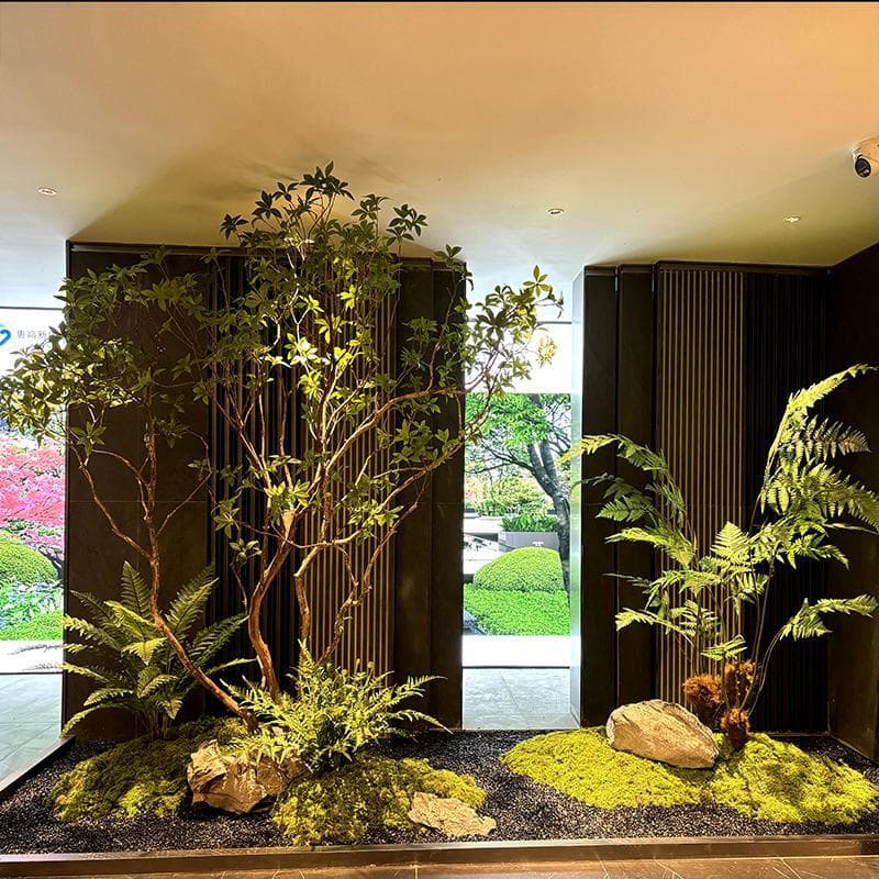 Artificial Pieris Japonica Green Plant Landscape Window Plant Indoor Banyan Tree Decoration Tree Large Fake Tree Landscape Artificial Green Plant