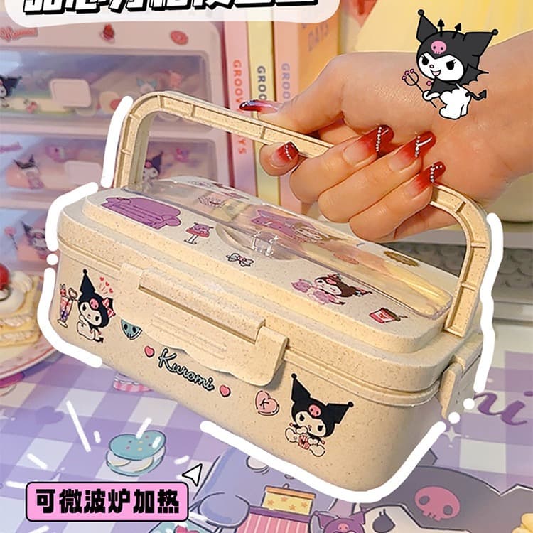 Large Capacity Wheat Straw Lunch Box For Office Workers Students Portable Meal Box Kids School Lunchbox Food Hall Meal