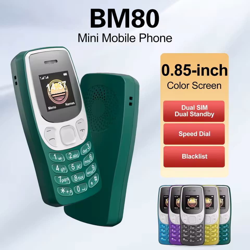 Cross-border mini BM80 small mobile phone dual SIM dual standby button mobile phone Bluetooth elderly mobile phone factory price multi-language