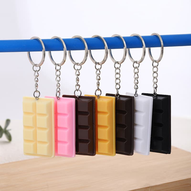 PVC Simulated Chocolate Food Toy Keychain, Personalized Bag Charm, Cross-border Couple Gift, Trendy