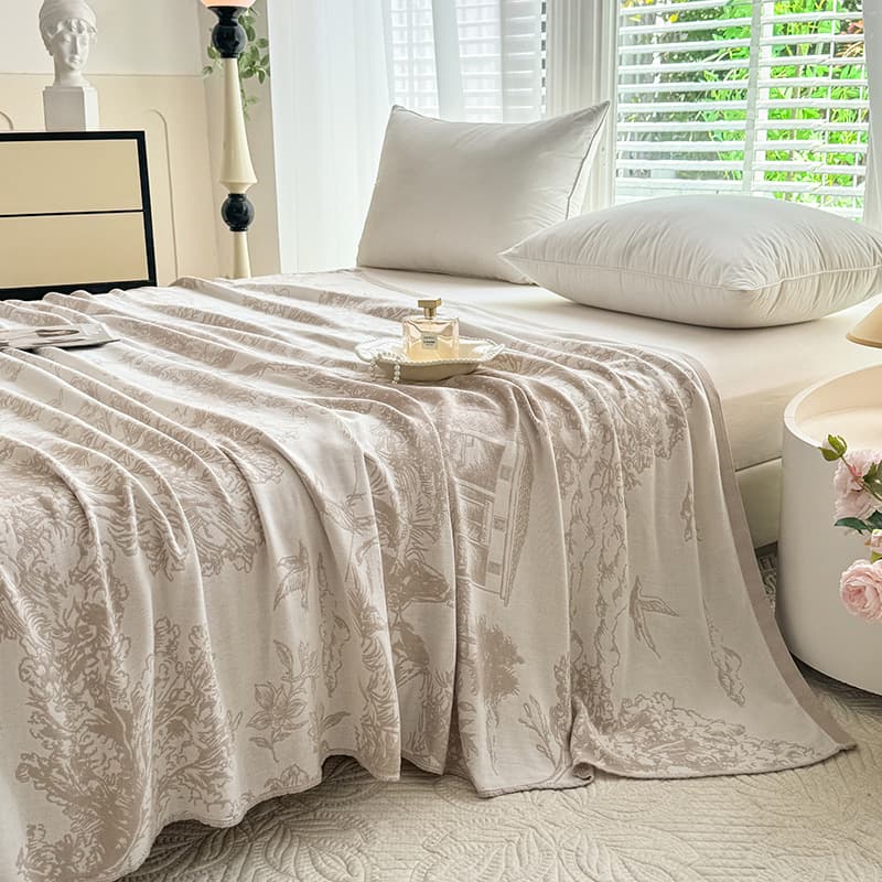 2025 New Bamboo Fiber Double-layer Towel Quilt Cover Blanket, Air Conditioning Summer Cool Quilt, Cooling Blanket, Office Leisure Throw