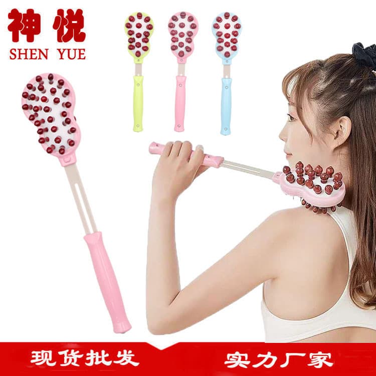 Wooden Massage Hammer for Back and Waist, Multi-Function Massage Stick for Tapping and Kneading