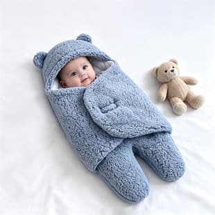 Swaddle Blanket for Newborn Autumn/Winter Baby Romper, Newborn Wrap Sleep Sack Swaddling Supplies, Warm and Comfortable Sleep