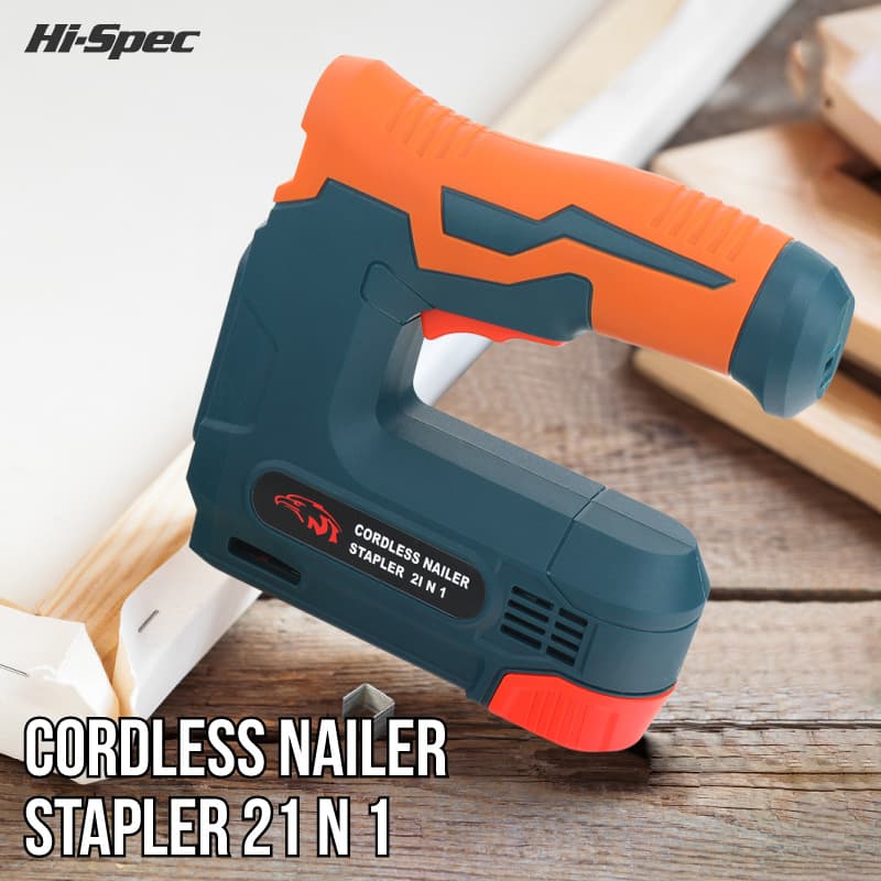 Hi-Spec Electric Brad Nailer Charging Cordless Nail Gun for Pneumatic Nails, Direct Nail Home Lithium Woodworking Nailer