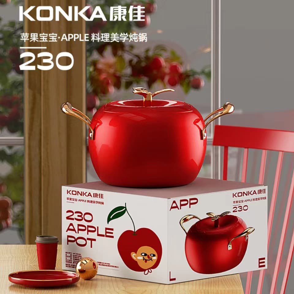 Exquisite Apple Soup Pot Large Capacity Stew Pot Cooking Pot Non-Stick Pot Gift Pot Micro Pressure Cooker Gift Wholesale