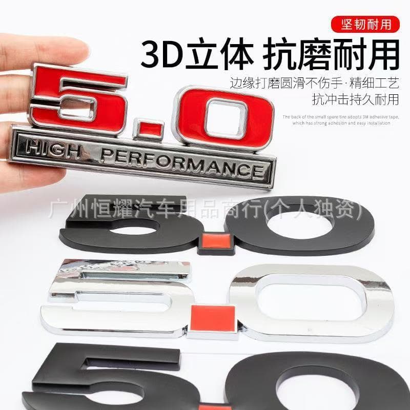 Suitable for Ford Mustang 5.0 tail label GT ROUSH COYOTE V8 fender side label YEARD rear trunk