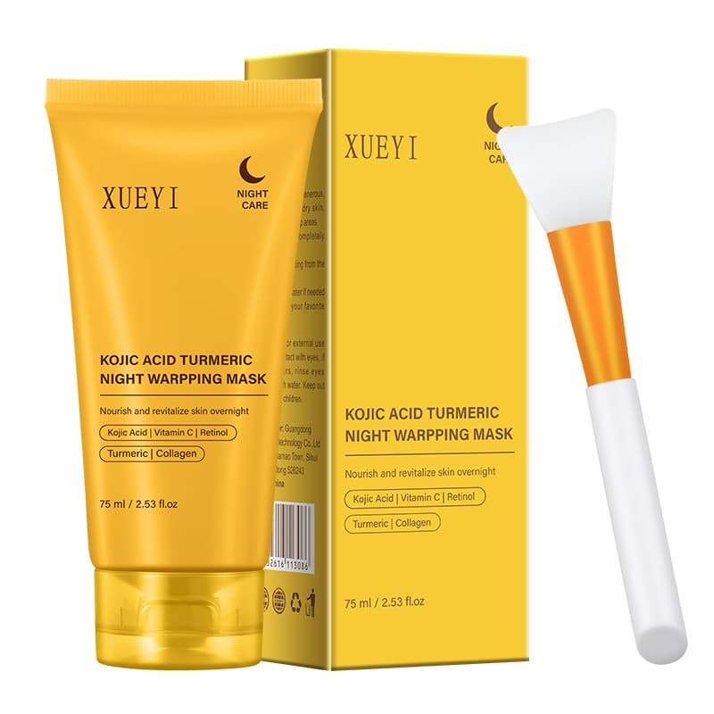 Kojic acid turmeric overnight peel off mask night repair application collagen mask foreign trade cross-border English skin care