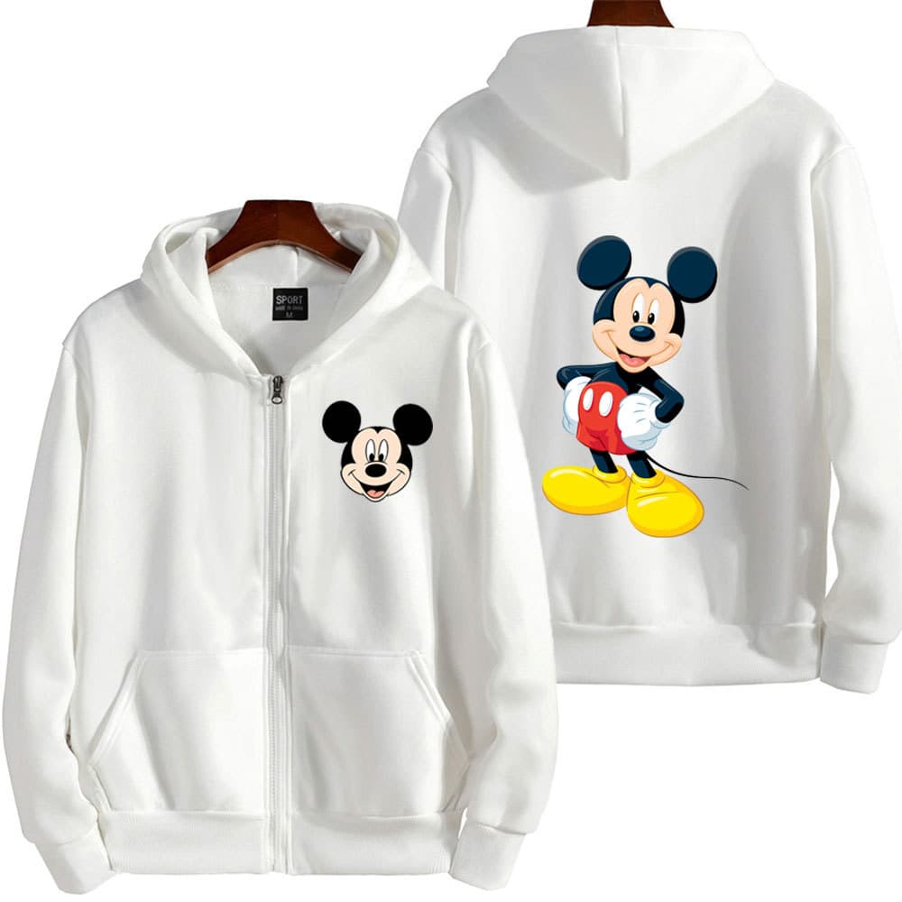 Women's Zip-Up Oversized Jackets Mickey Mouse Hoodie Coats