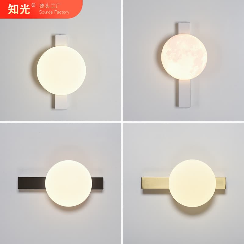 Wall lamp moon wall lamp bedroom moon lamp atmosphere decoration background creative bedside lamp night light sleep night