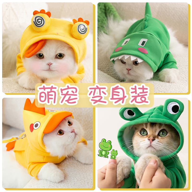 Spring Summer Dog Dinosaur Hoodie Sweatshirt Funny Cute Style Cat Two-legged Pet Clothes Teddy Transformation Outfit