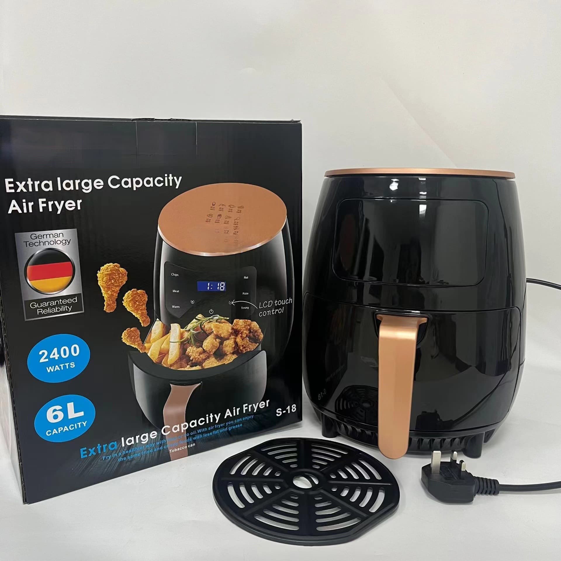 Airfryer Air Fryer Home Use Large Capacity 6L Touch Screen Multifunctional Automatic Electric Fryer French Fries Machine 22