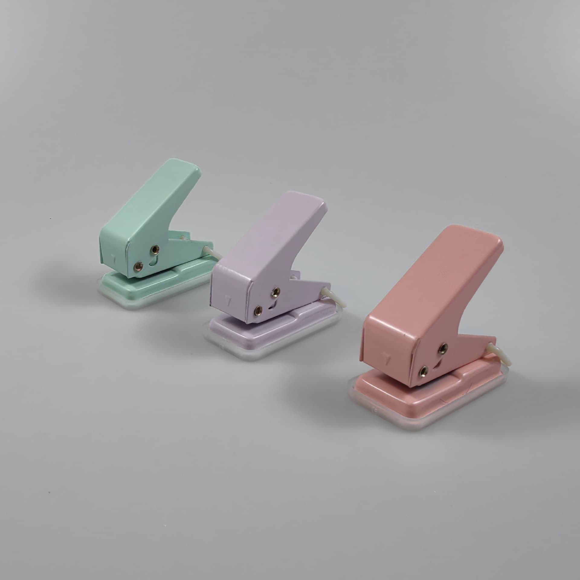 Macaron Colored Metal Mini Single-Hole Ring Dry Punch Cute Student Stationery Office Loose-Leaf Puncher