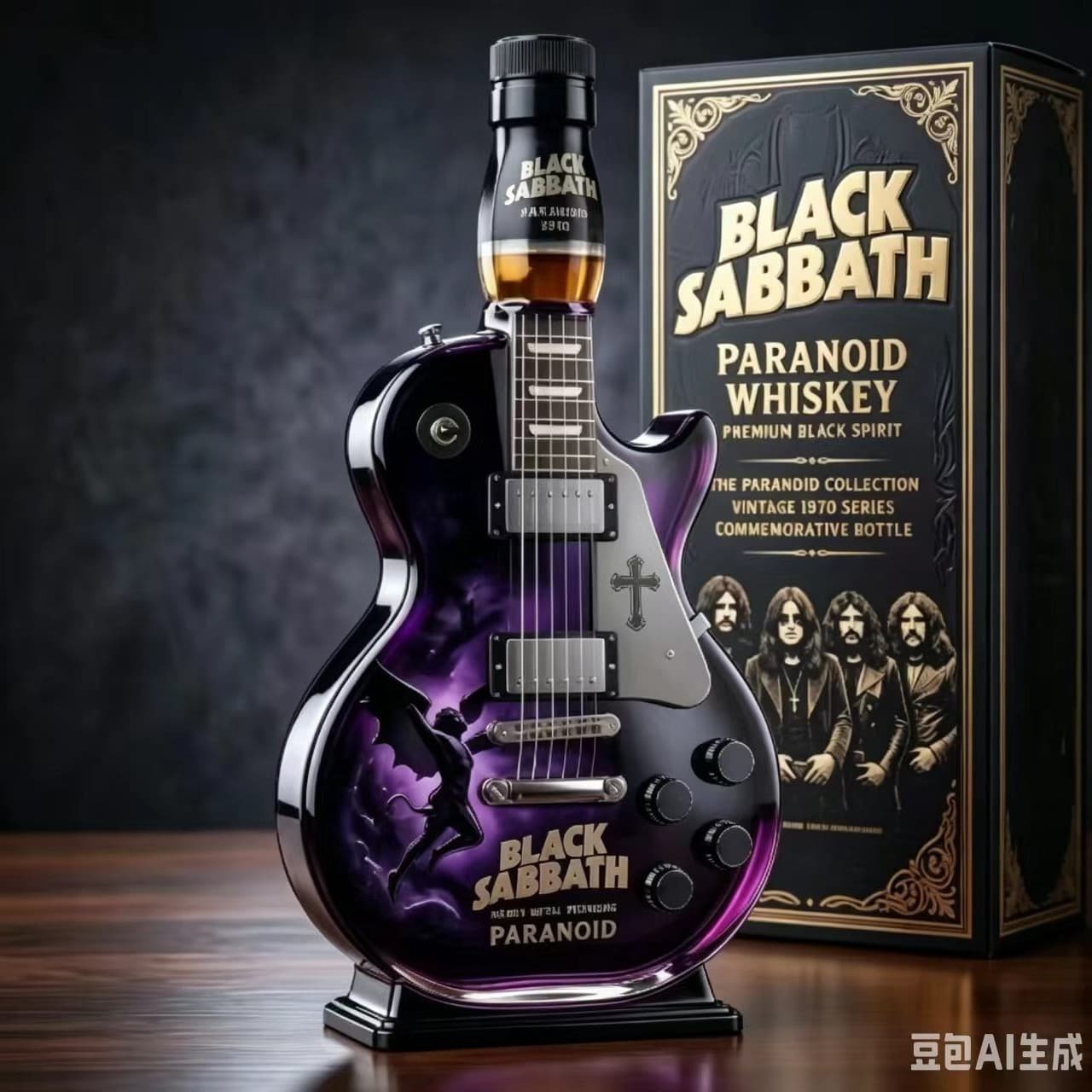 Cross-border Independent Station Osborne Band Whiskey Guitar-Shaped Wine Bottle, Sealed Empty Whiskey Bottle