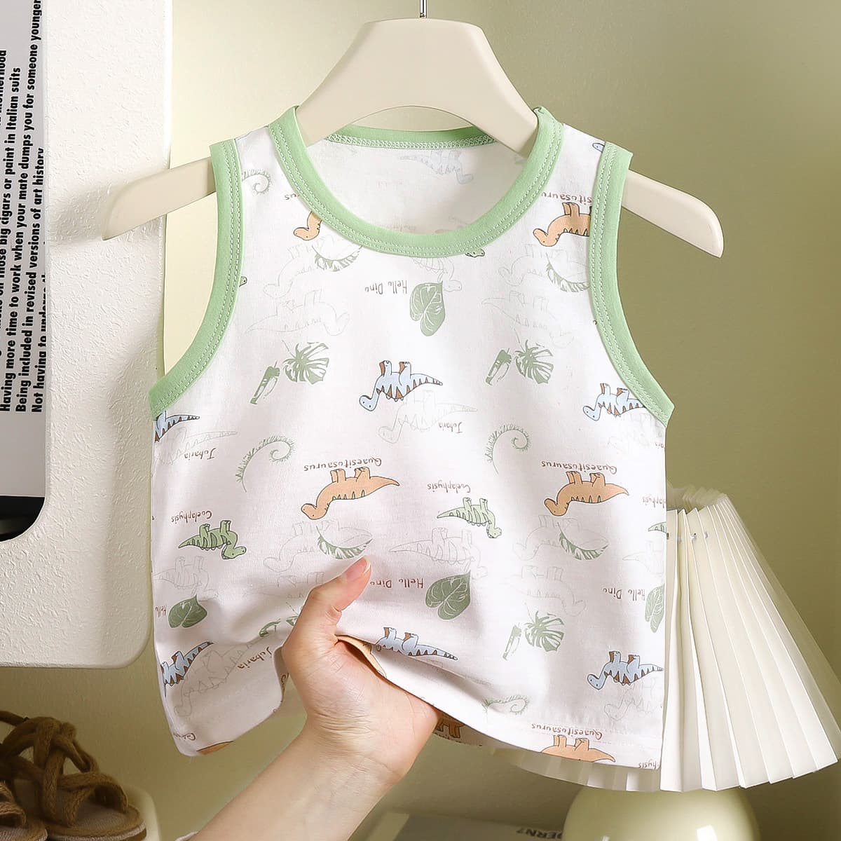 Pure Cotton Sleeveless Vest for Children A- Class Boys And Girls Cartoon Print Base Layer Clothing Summer New Arrival