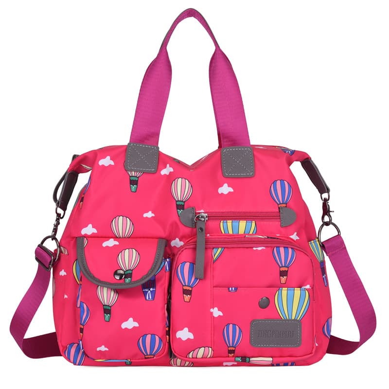 New Fashion Handheld Oxford Cloth Shoulder Bag with Hot Air Balloon Print Crossbody Bag for Moms