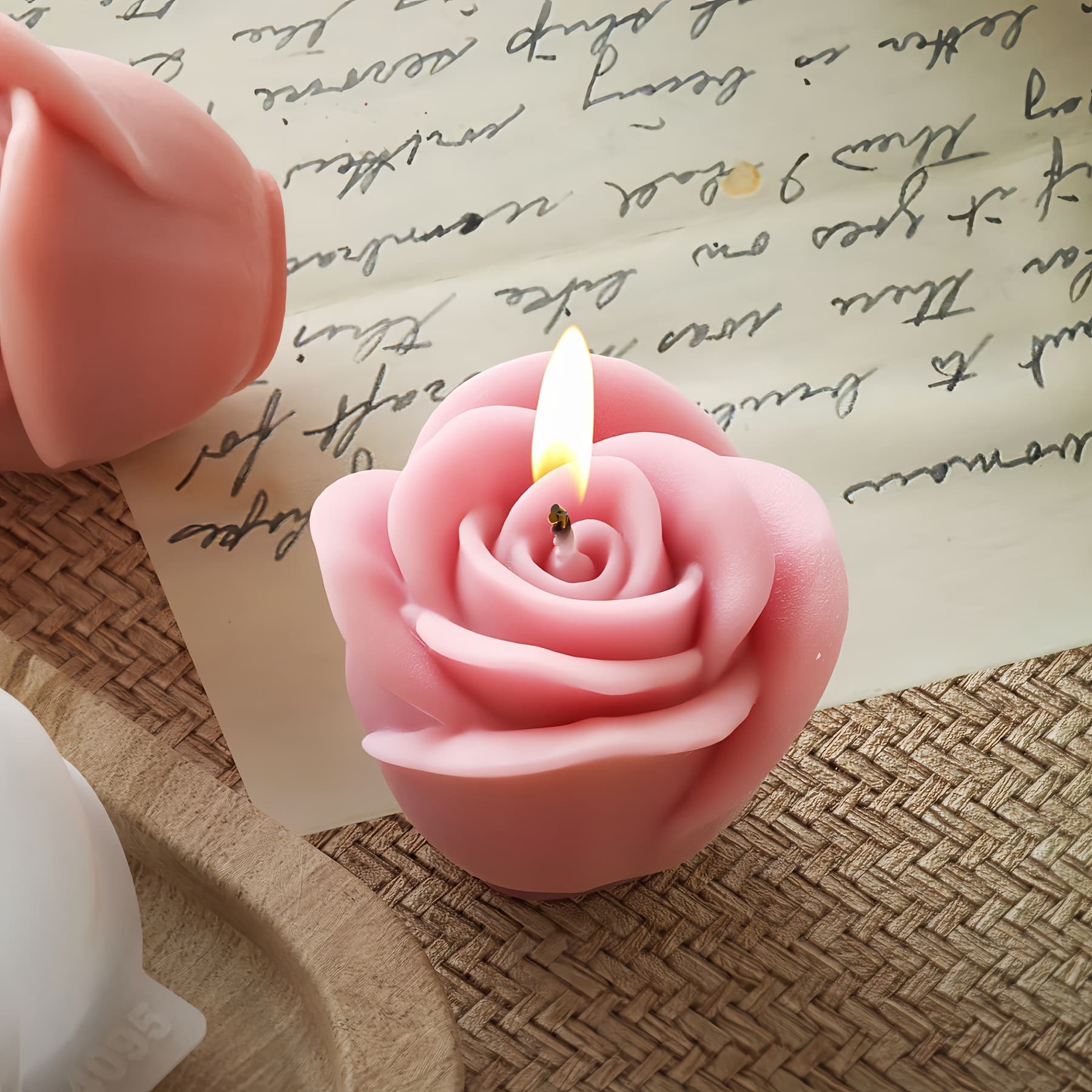 Rose Scented Candle Silicone Mold DIY Flower Plaster Aroma Stone Resin Ornament Candle Mold