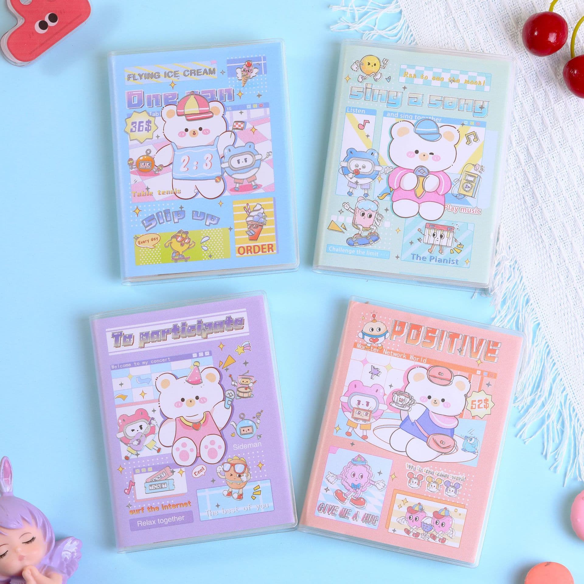 Depai Journal Notebook Notepad with Plastic Cover Mini Pocket Book Cute Cartoon Portable Korean Japanese Style