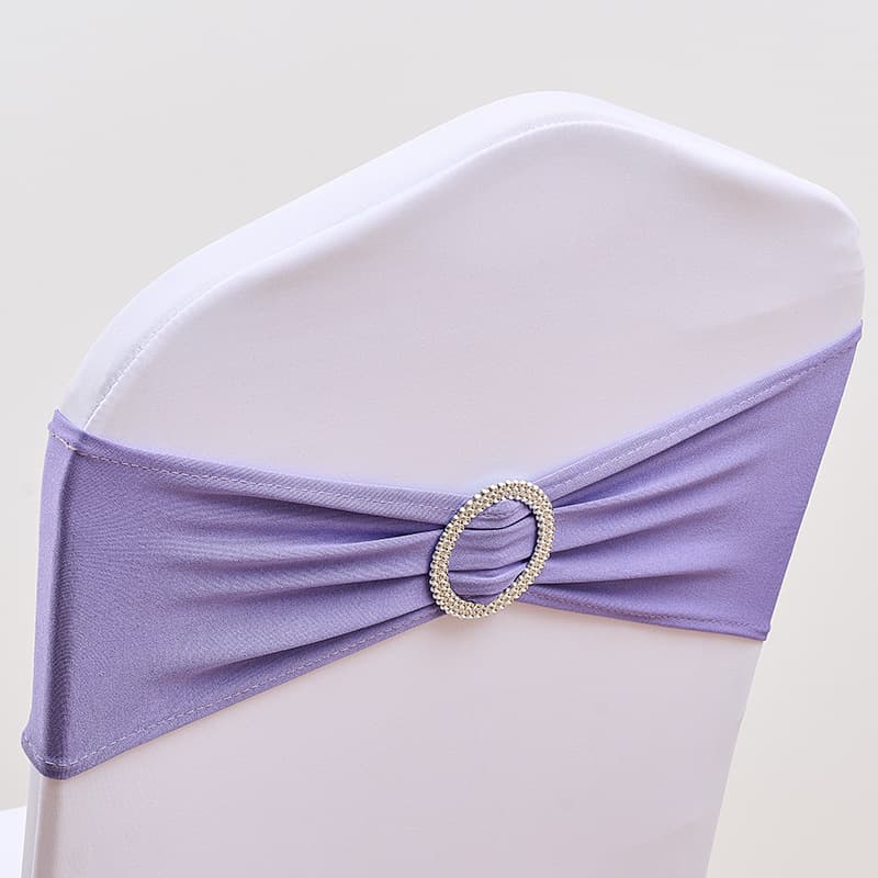 Bow Tie Chair Back Cover for Hotel Banquet Chairs, Pink Chair Back Flower Stretch Decorative Ribbon Tie