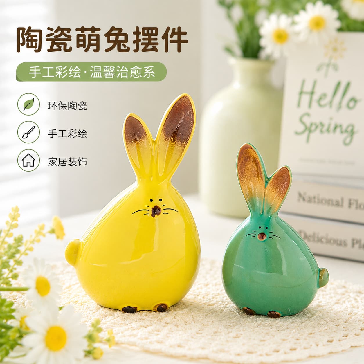 Ceramic Decorative Ornament, Chinese-European Creative Home TV Cabinet Decor, Ceramic Soft Furnishing Animal Art Money Box