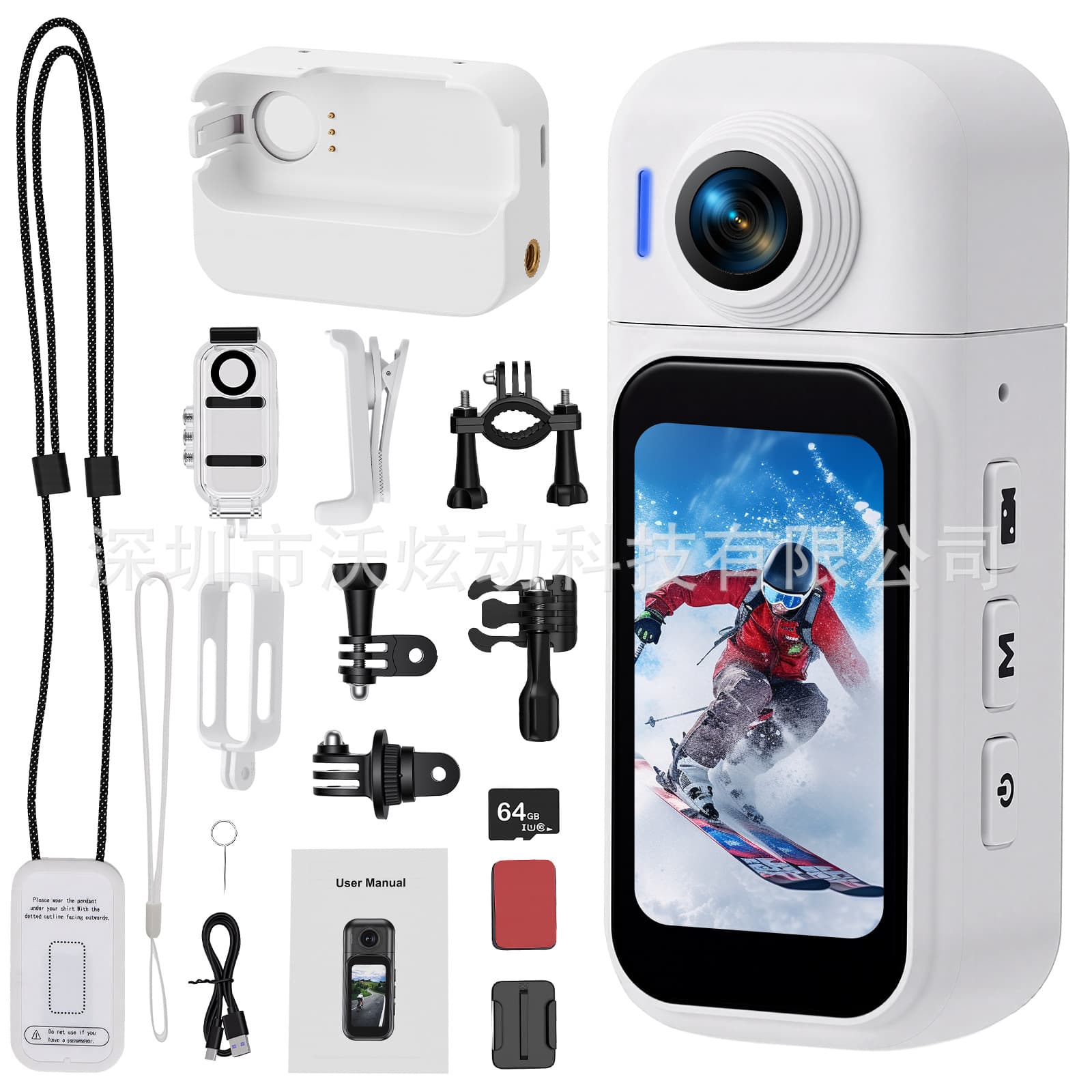 Cross-Border In-Stock 4K Thumb Camera Dash Cam Vlog Outdoor Cycling Diving Camera Action Camera