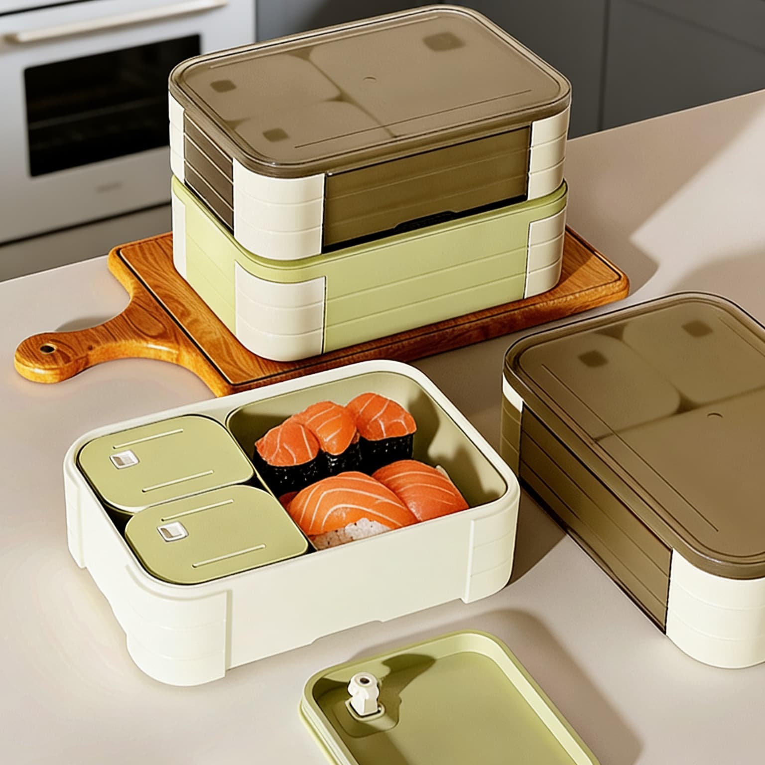 Lunch Box with Lunch Bag, Microwave-Safe Heating, Fruit Bento Box, Compartmented Sealed Lunch Box, High-Appearance Salad Box