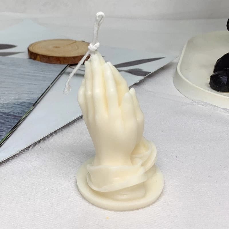 Creative Soy Wax Wish Candle Praying Hands Church Religious Decor Smokeless Aromatherapy Candle Prayer Gift