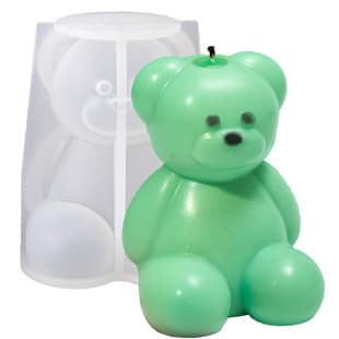DIY Resin Mold Sitting Bear Plush Aromatherapy Candle Silicone Mold Plaster Resin Figurine Soap Mold