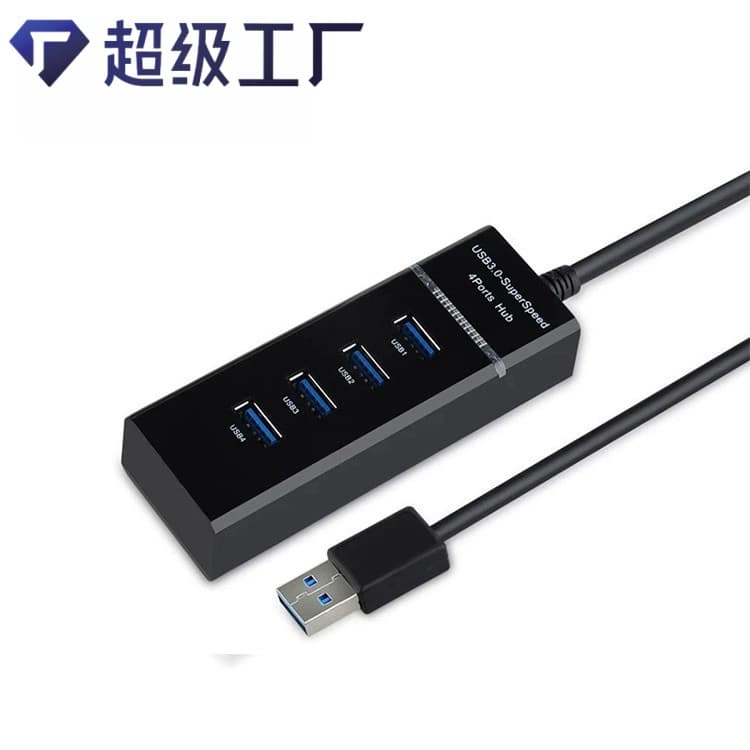 USB 3.0 Hub 4-Port with LED Strip, USB 3.0 Splitter Hub, High-Speed USB Expansion Dock for Computer