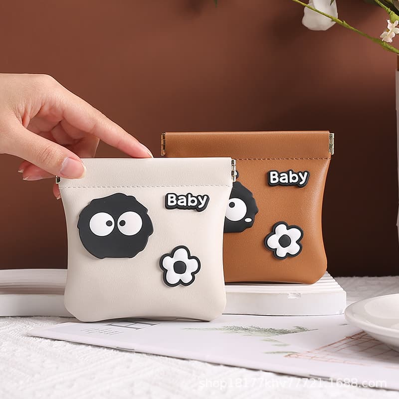 Original big-eyed briquettes cosmetic bag lipstick key storage bag jewelry bag coin purse portable and automatically closed