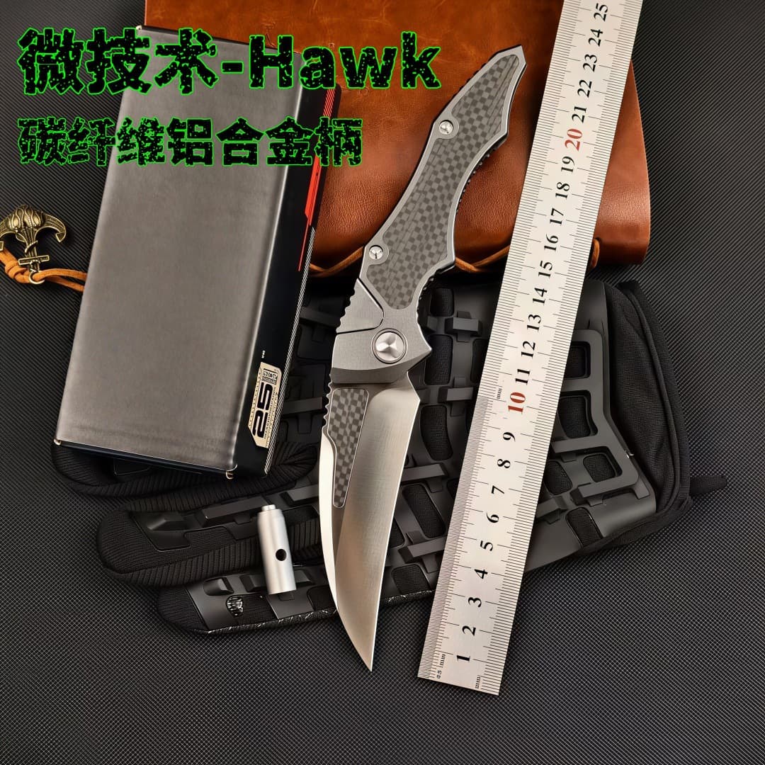 Cross-border spot micro-technology OTF HAWK aluminum box gold high hardness folding knife portable self-defense bearing outdoor knife
