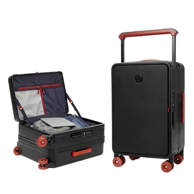 Side-Opening Suitcase for Women 19-Inch Large Capacity Multifunctional Men's 20-Inch Carry-On Wide Handle Travel Luggage