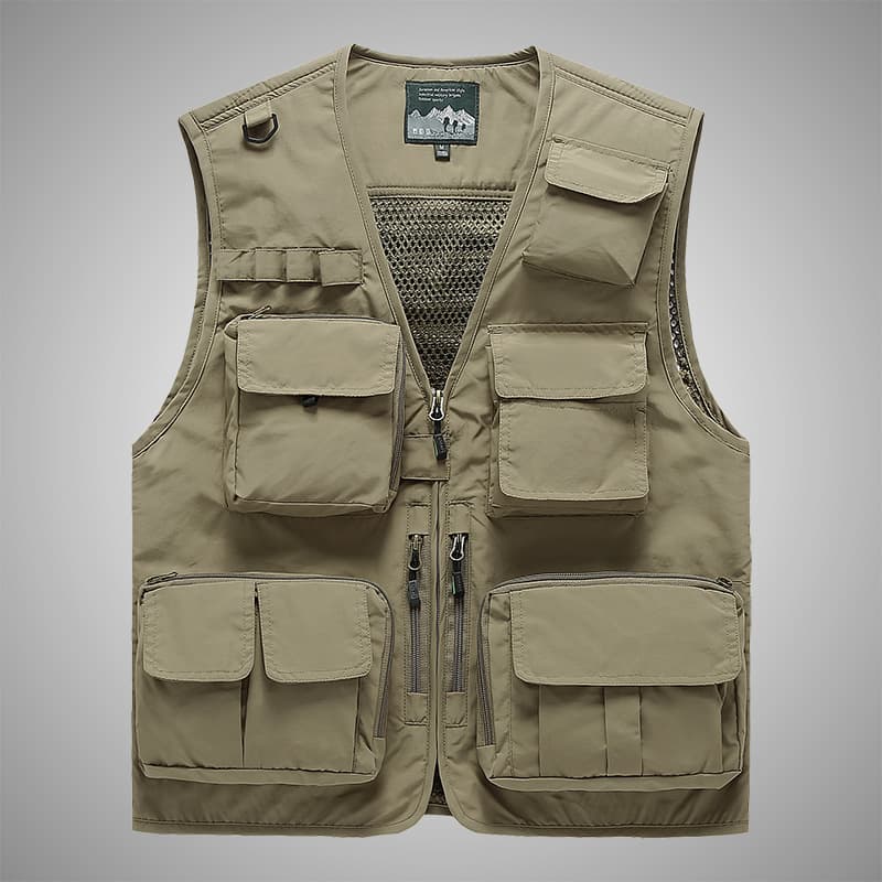 2019 Vest Multi-Pocket Utility Vest Men's Thin Outdoor Vest Breathable Outdoor Sports Vest Sleeveless
