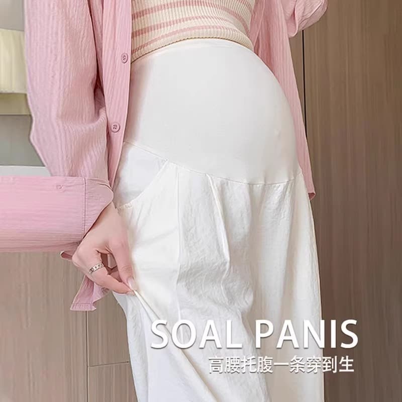 Maternity Pants Summer Casual Support Belly Pants Yamamoto Draped Milk Pants Plus Size New Adjustable Loose Wide Leg Pants