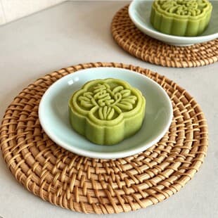 Autumn Rattan Vietnamese Woven Mat Set Heat-Resistant Cup Mat Coaster Insulation Pad Wooden Storage Tea Set Accessories Pure Handwoven