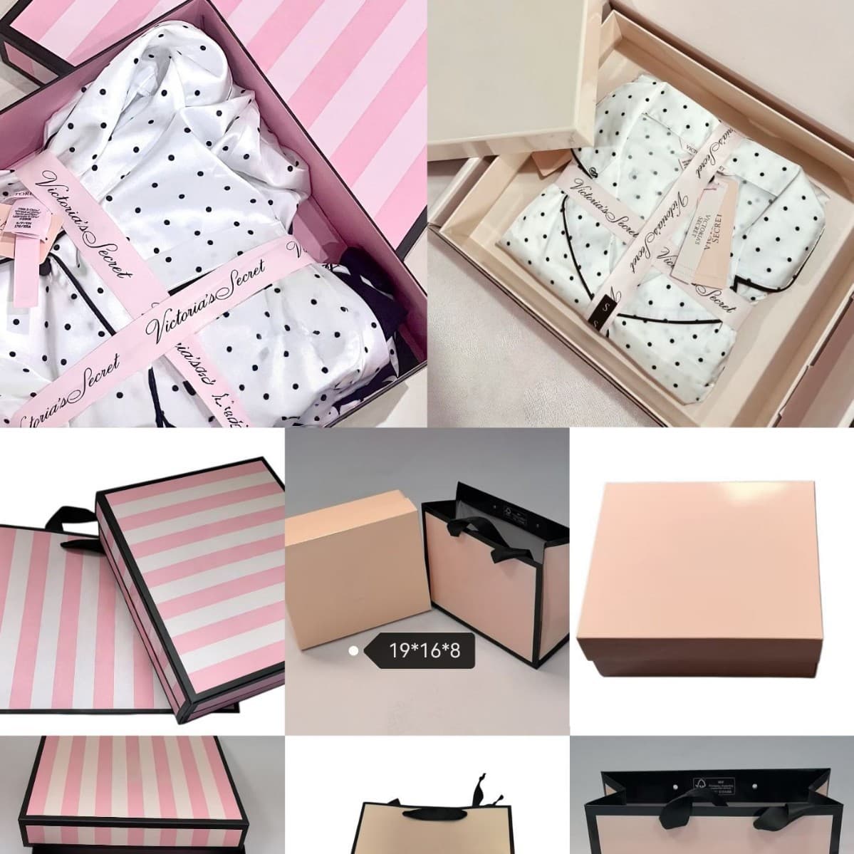 Victoria's Secret Striped Underwear Packaging Box Perfume Gift Box Lipstick Gift Box Birthday Souvenir Gift Handbag Wholesale In Stock