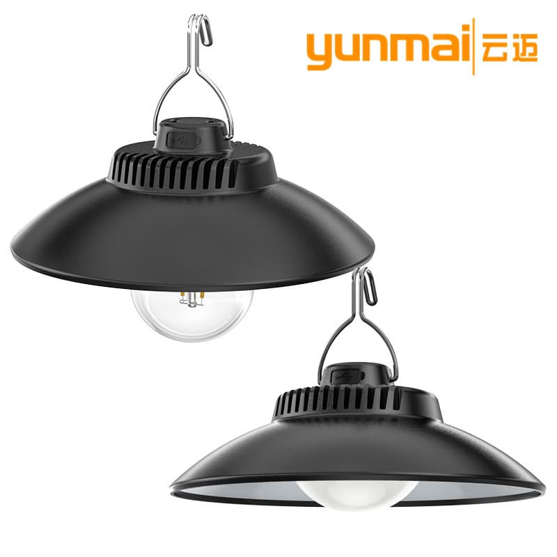 Cross-Border New LED Camping Light, Warm Light Atmosphere Tent Lamp with Built-in Battery, Hook, and Type-C Charging