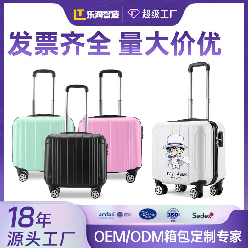Custom Suitcase Cross-border 18-inch Small Boarding Trolley Case Lightweight Drop-resistant Logo Gift Pattern Printing Wholesale