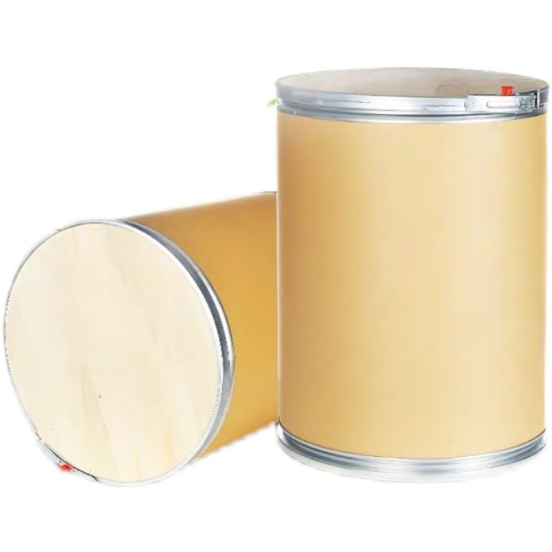 Supply iron-hoop cardboard buckets, 25kg kraft paper tubes, packaging for pharmaceutical and chemical barrels, round iron-hoop paper buckets.