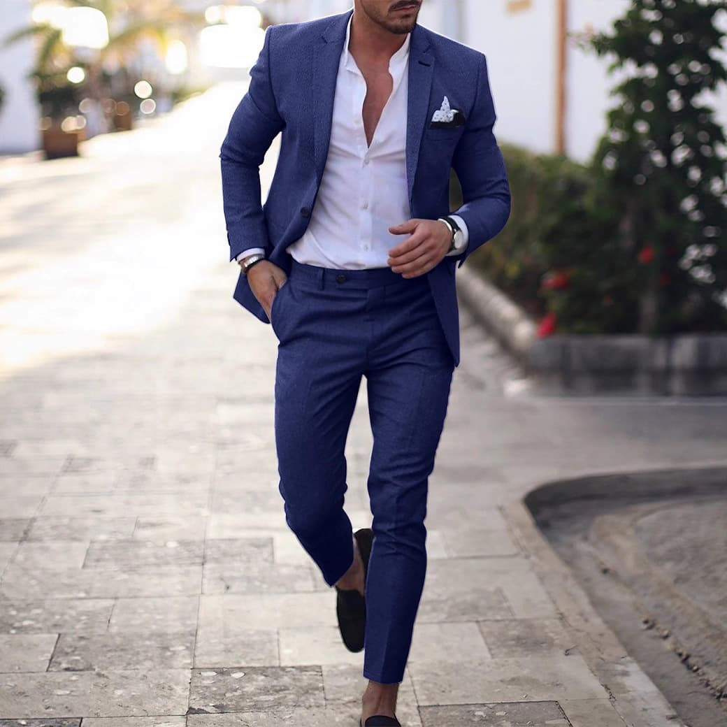New Spring/Autumn Men's Clothing for Foreign Trade: Commuting and Casual Suit Jackets, Plus Size British Style Suit Sets