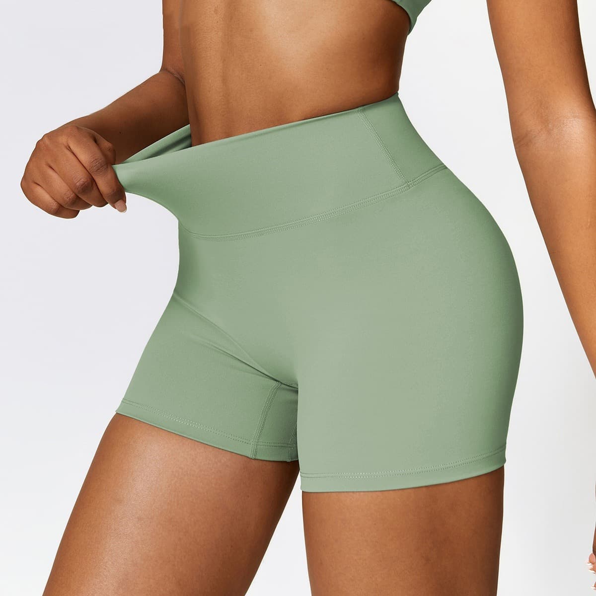 Wholesale Cross-Border 2025 Tight Yoga 3-Inch Shorts Women High-Waist Tummy Control Fitness Butt Lifting Running Morning Exercise Sportswear