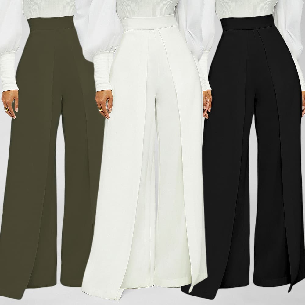 S390323 Wholesale Women's Fashion High-Waist Slim Fit Flared Pants, Three Colors Available