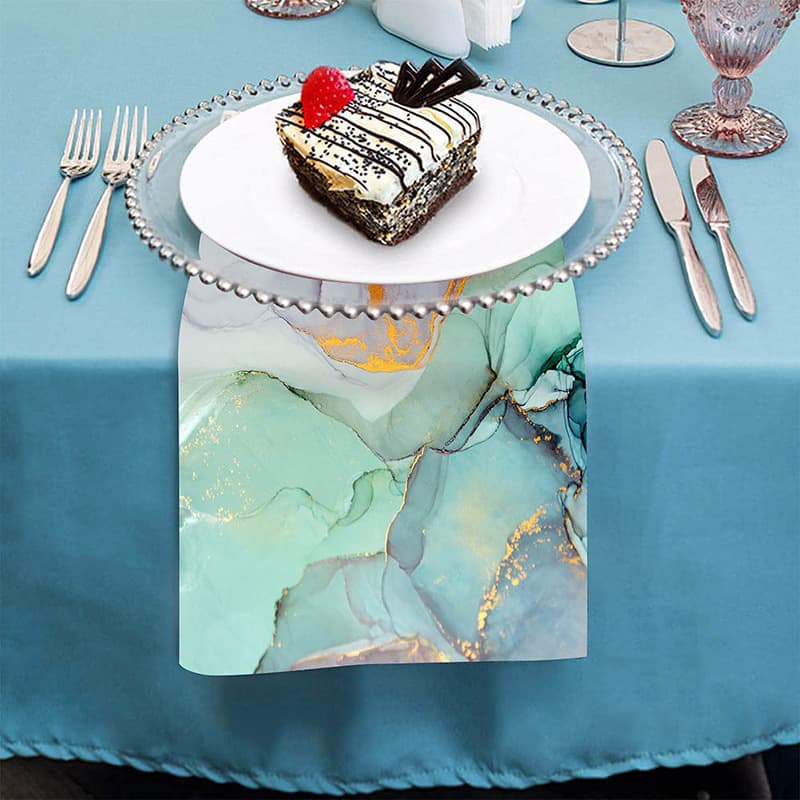 Amazon's best-selling modern light luxury high-port cloth Western table napkin hotel napkin green gemstone special table napkin