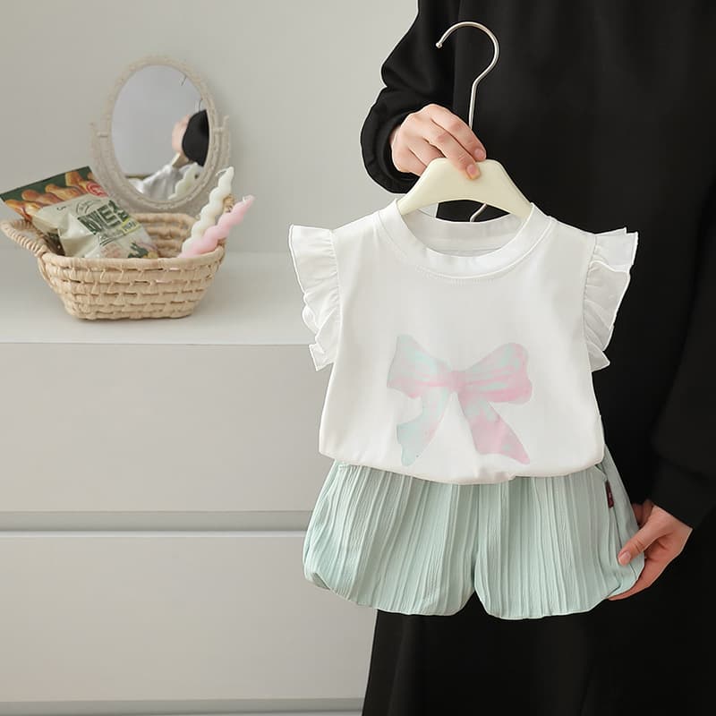 Summer new street girls printed short-sleeved shorts two-piece set trendy direct sales summer Korean version short-sleeved outer wear suit